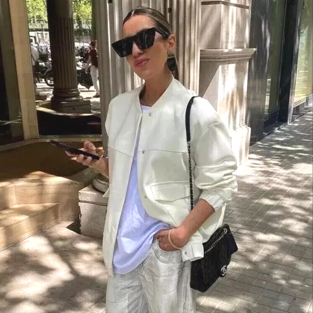 ZARA OVERSIZED LONG BOMBER WHITE SIZE XS L - Picture 2 of 16